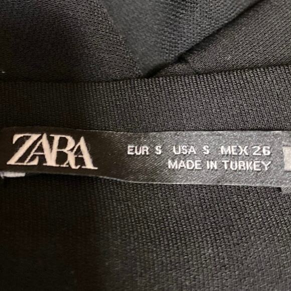 Zara Women's Black Faux Wrap Zip High Waisted Split Pencil Midi Skirt Size S - Picture 4 of 5